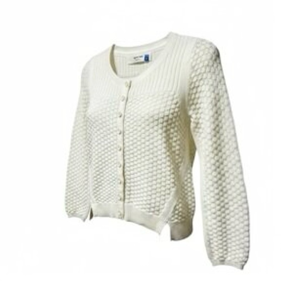 Anthropologie Sparrow Cropped Textured Knit Cardigan in White Size S - Picture 3 of 7